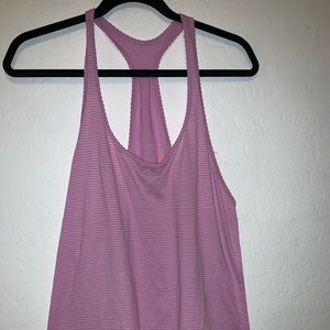 LULULEMON pink and grey ribbed edge tank top